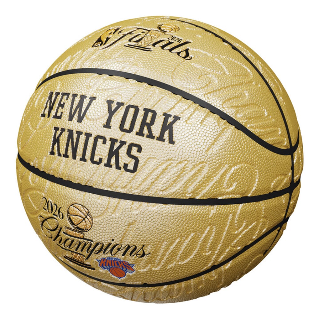 New York Knicks 2026 NBA Finals Champions Wilson Gold Embossed Basketball Fanatics