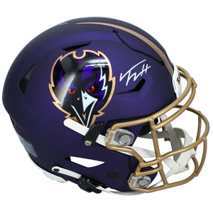 Trey Hendrickson Autographed Baltimore Ravens Purple 2024 Alternate Speedflex Authentic Helmet JSA