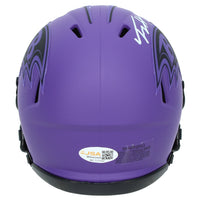 Trey Hendrickson Autographed Baltimore Ravens Purple RAVE Speed Mini Helmet JSA