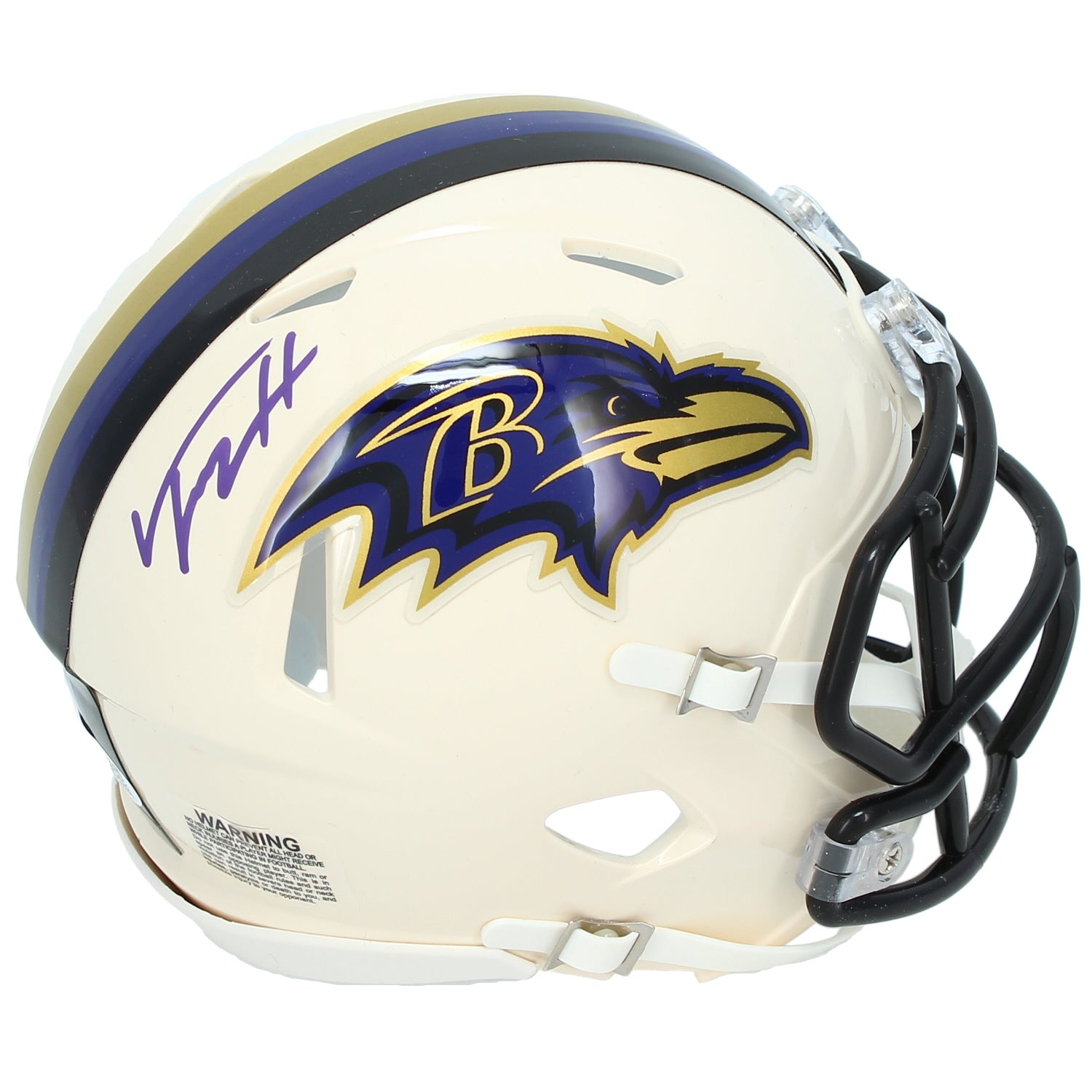 Trey Hendrickson Autographed Baltimore Ravens Purple RETRO Speed Mini Helmet JSA