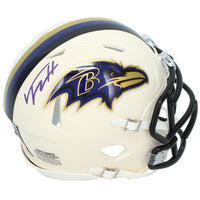 Trey Hendrickson Autographed Baltimore Ravens Purple RETRO Speed Mini Helmet JSA