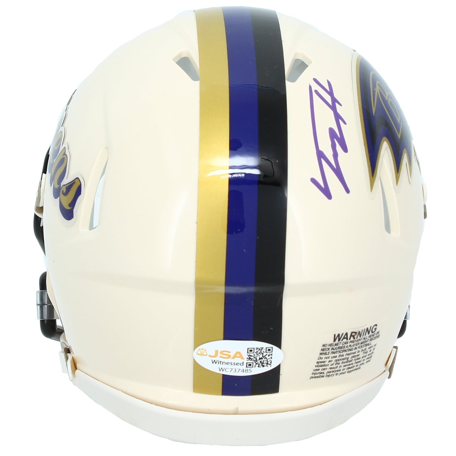Trey Hendrickson Autographed Baltimore Ravens Purple RETRO Speed Mini Helmet JSA