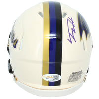 Trey Hendrickson Autographed Baltimore Ravens Purple RETRO Speed Mini Helmet JSA