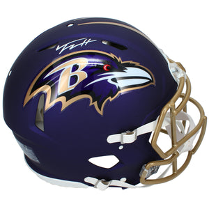Trey Hendrickson Autographed Baltimore Ravens Purple 2026 Alternate Speed Authentic Helmet JSA