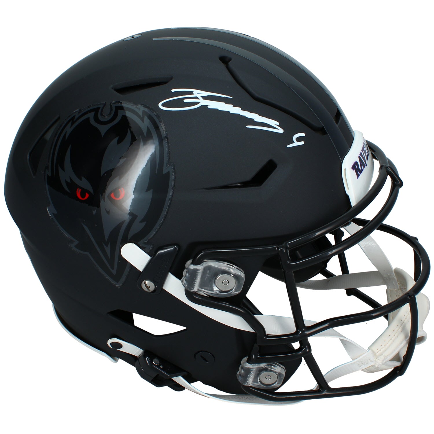 Zay Flowers Autographed Baltimore Ravens Black 2026 Alternate "Darkness" Speedflex Authentic Helmet Beckett