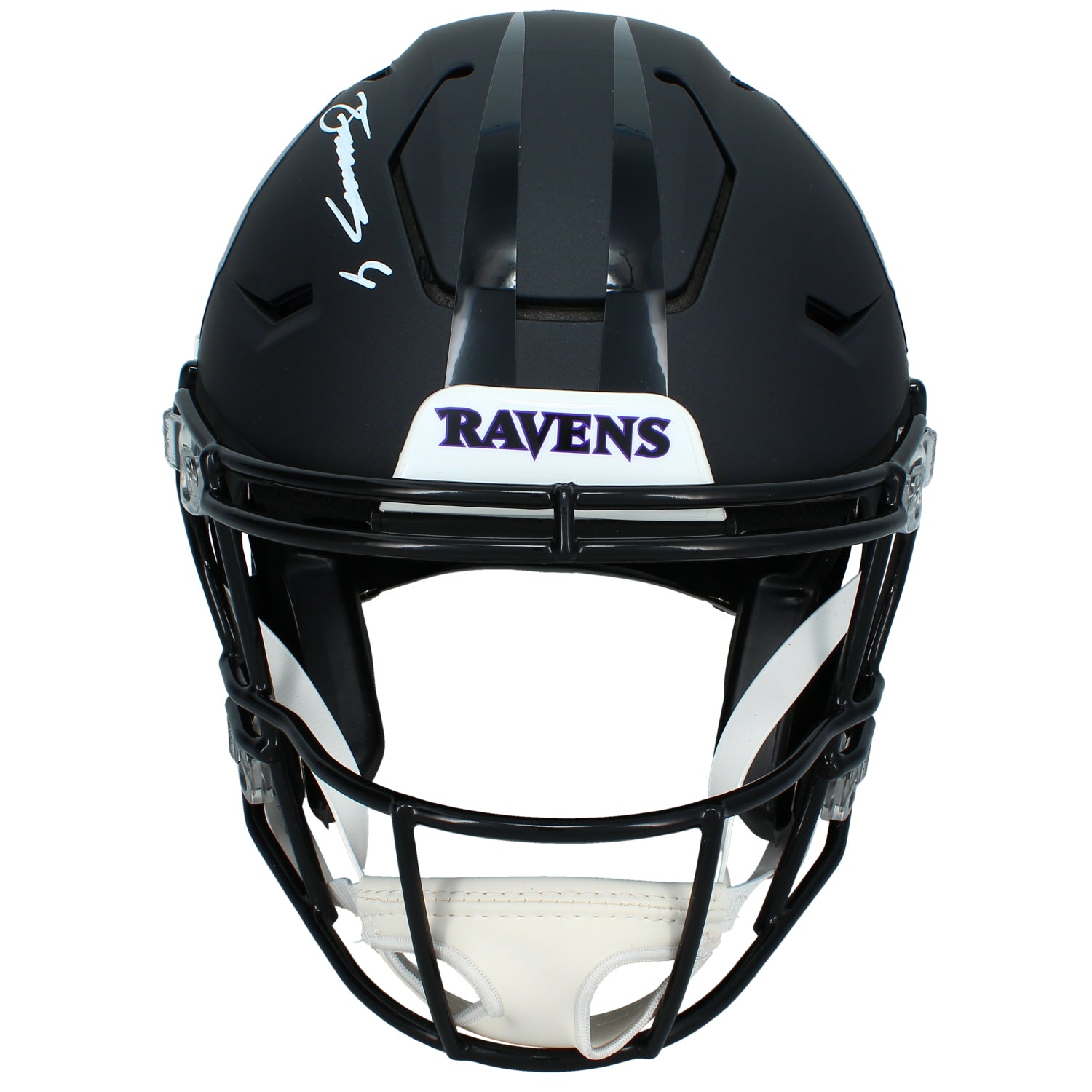 Zay Flowers Autographed Baltimore Ravens Black 2026 Alternate "Darkness" Speedflex Authentic Helmet Beckett