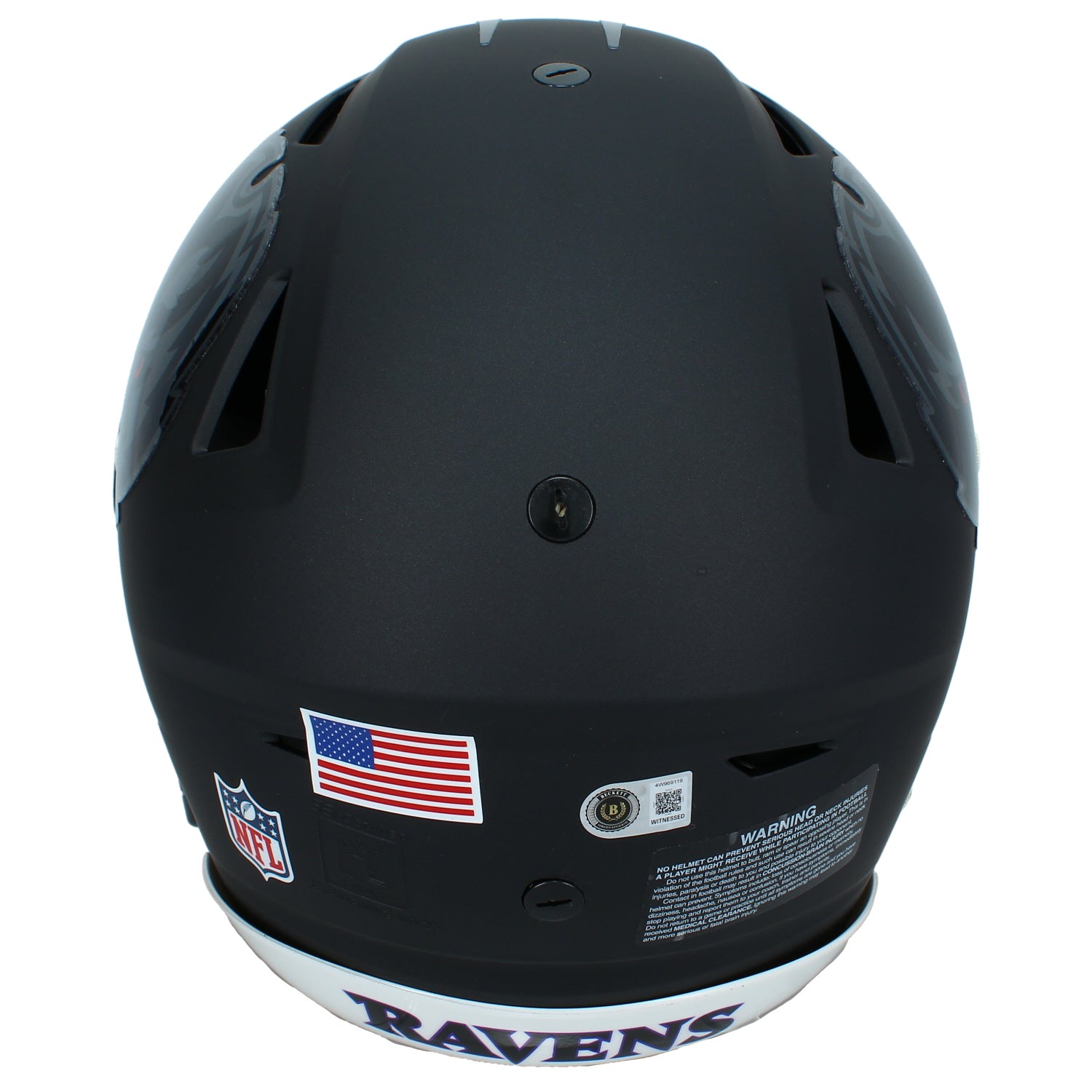 Zay Flowers Autographed Baltimore Ravens Black 2026 Alternate "Darkness" Speedflex Authentic Helmet Beckett