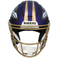 Zay Flowers Autographed Baltimore Ravens Purple Alternate "Purple Rising" Speedflex Authentic Helmet Beckett