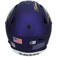 Zay Flowers Autographed Baltimore Ravens Purple Alternate "Purple Rising" Speedflex Authentic Helmet Beckett