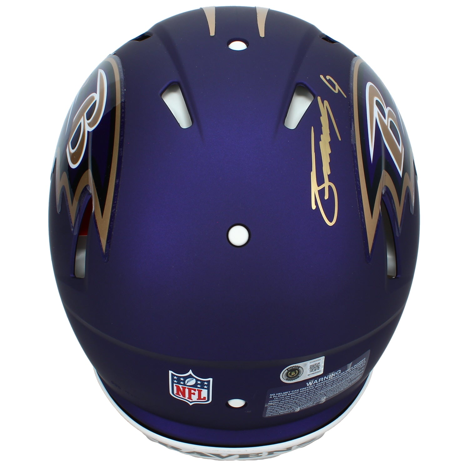 Zay Flowers Autographed Baltimore Ravens Purple Alternate "Purple Rising" Speed Authentic Helmet Beckett