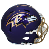 Zay Flowers Autographed Baltimore Ravens Purple 2026 Alternate "Purple Rising" Speed Full Size Helmet Beckett