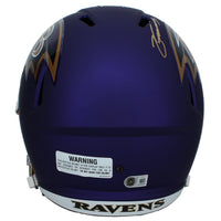 Zay Flowers Autographed Baltimore Ravens Purple 2026 Alternate "Purple Rising" Speed Full Size Helmet Beckett