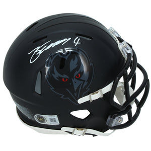 Zay Flowers Autographed Baltimore Ravens Black 2026 Alternate "Darkness" Speed Mini Helmet Beckett