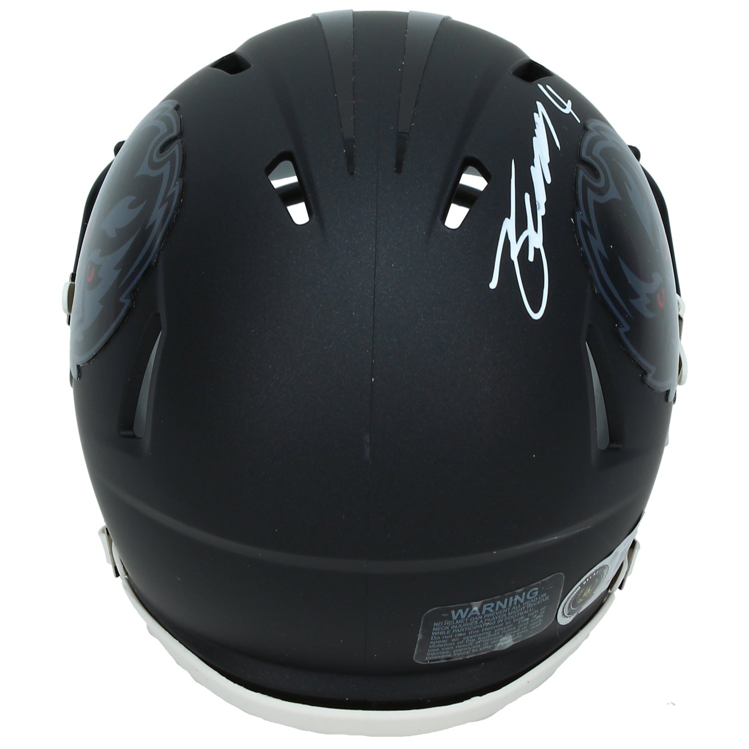 Zay Flowers Autographed Baltimore Ravens Black 2026 Alternate "Darkness" Speed Mini Helmet Beckett
