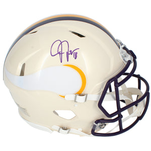 Justin Jefferson Autographed Minnesota Vikings RETRO Speed Authentic Helmet Beckett
