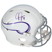 Justin Jefferson Autographed Minnesota Vikings White 2024 Alternate Speed Authentic Helmet Beckett