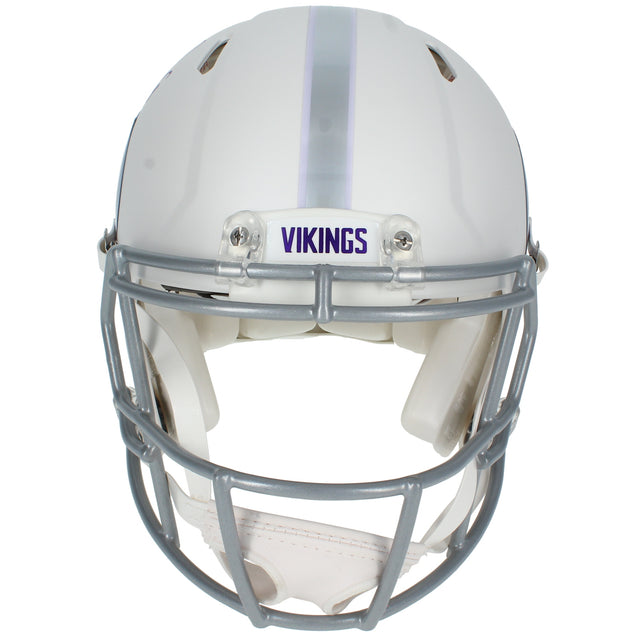 Justin Jefferson Autographed Minnesota Vikings White 2024 Alternate Speed Authentic Helmet Beckett