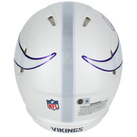 Justin Jefferson Autographed Minnesota Vikings White 2024 Alternate Speed Authentic Helmet Beckett