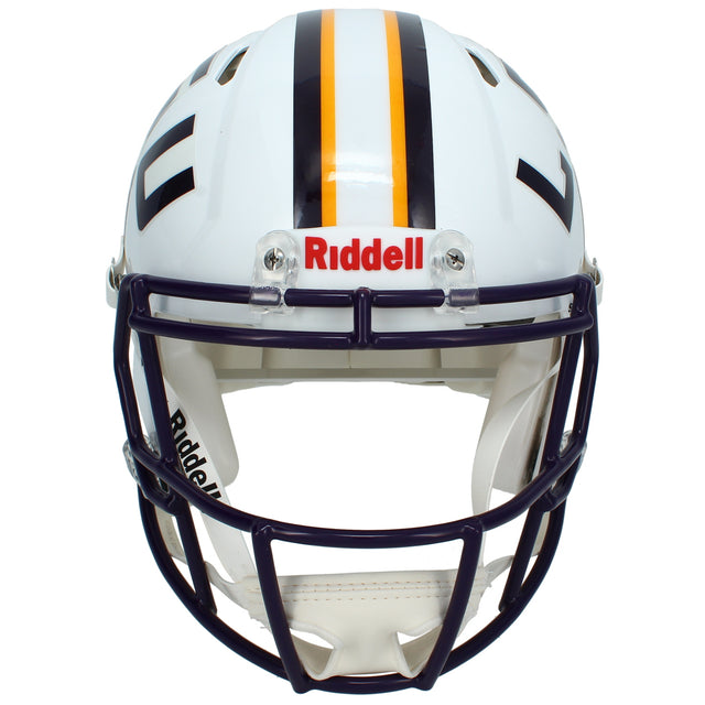 Justin Jefferson Autographed LSU Tigers White Speed Authentic Helmet Beckett