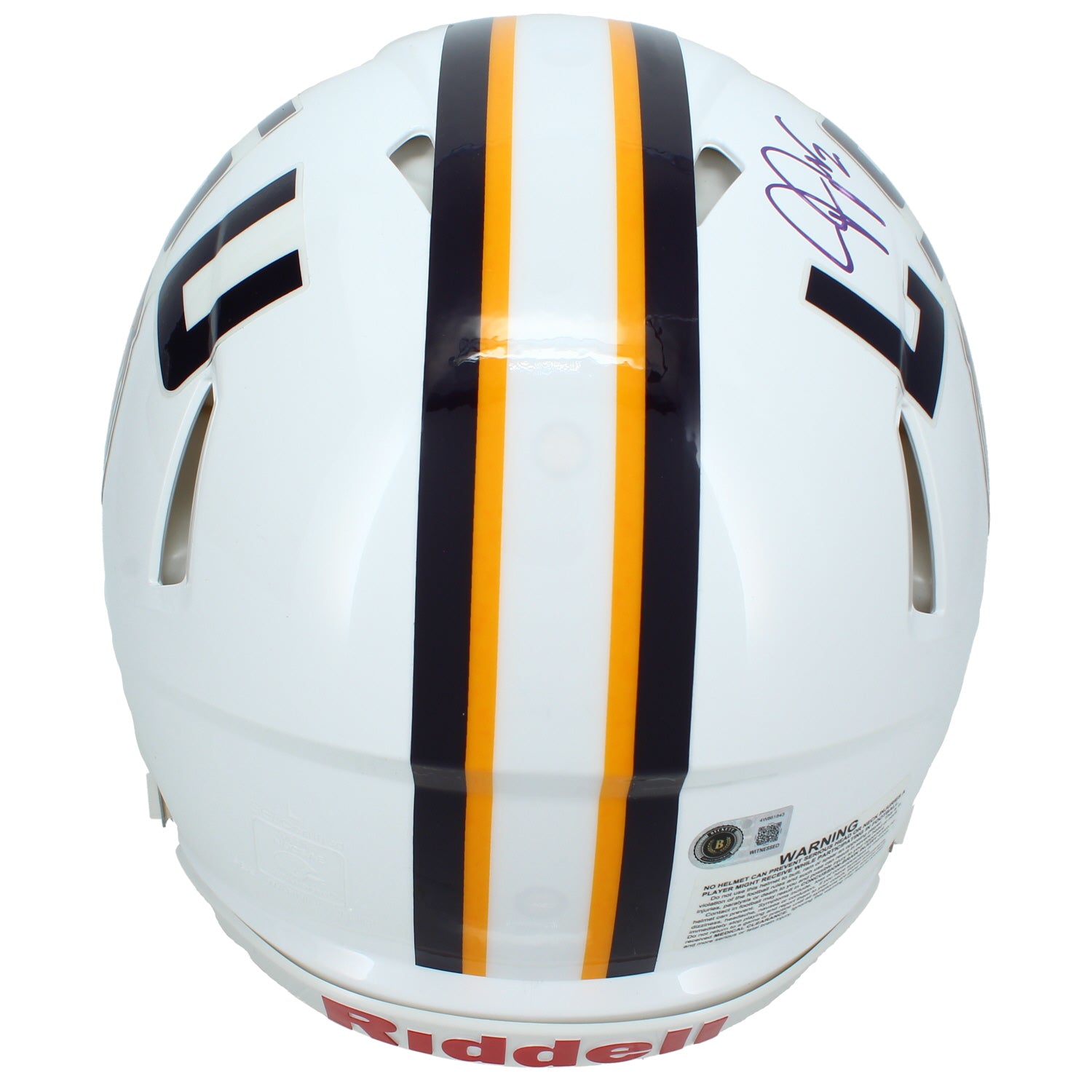 Justin Jefferson Autographed LSU Tigers White Speed Authentic Helmet Beckett
