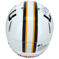 Justin Jefferson Autographed LSU Tigers White Speed Authentic Helmet Beckett