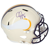 Justin Jefferson Autographed Minnesota Vikings RETRO Speed Full Size Helmet Beckett