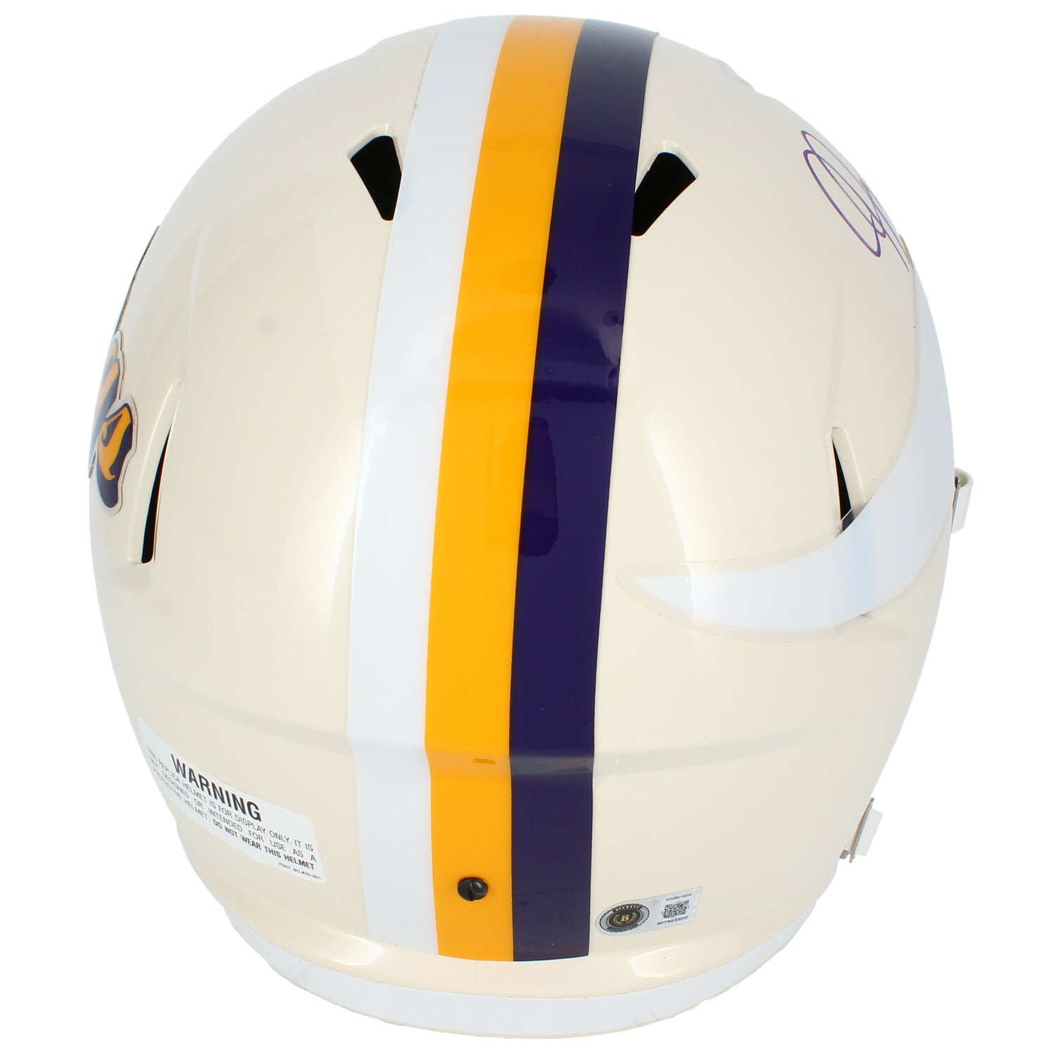 Justin Jefferson Autographed Minnesota Vikings RETRO Speed Full Size Helmet Beckett