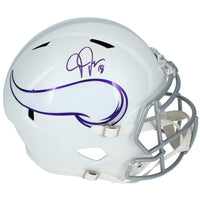 Justin Jefferson Autographed Minnesota Vikings 2023 Alternate Tribute Speed Full Size Helmet Beckett