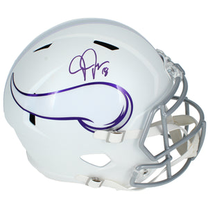 Justin Jefferson Autographed Minnesota Vikings 2023 Alternate Tribute Speed Full Size Helmet Beckett