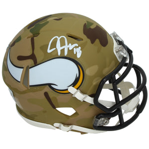 Justin Jefferson Autographed Minnesota Vikings CAMO Speed Mini Helmet Beckett