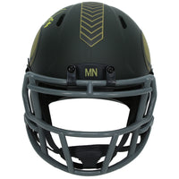 Justin Jefferson Autographed Minnesota Vikings 2025 Salute to Service Speed Mini Helmet Beckett