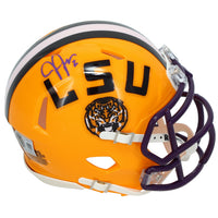 Justin Jefferson Autographed LSU Tigers Yellow Speed Mini Helmet Beckett