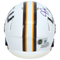 Justin Jefferson Autographed LSU Tigers White Speed Mini Helmet Beckett