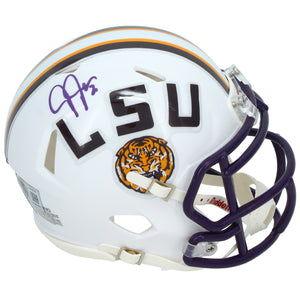 Justin Jefferson Autographed LSU Tigers White Speed Mini Helmet Beckett