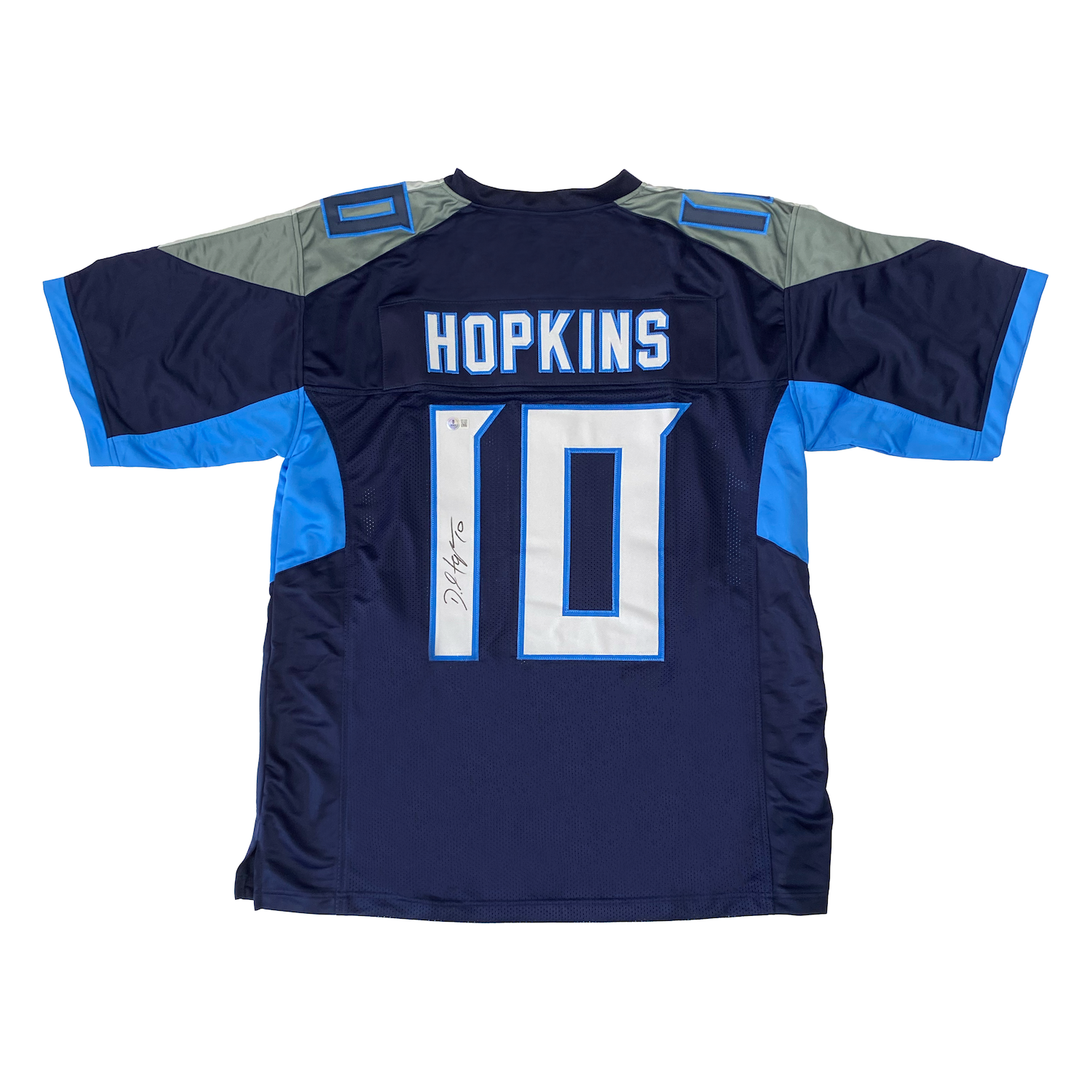 DeAndre Hopkins of the Tennessee Titans Autographed Navy Blue Custom #10 Jersey Beckett