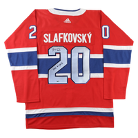 JURAJ SLAFKOVSKY Autographed "#1 Pick" Montreal Canadians Authentic Red Jersey FANATICS