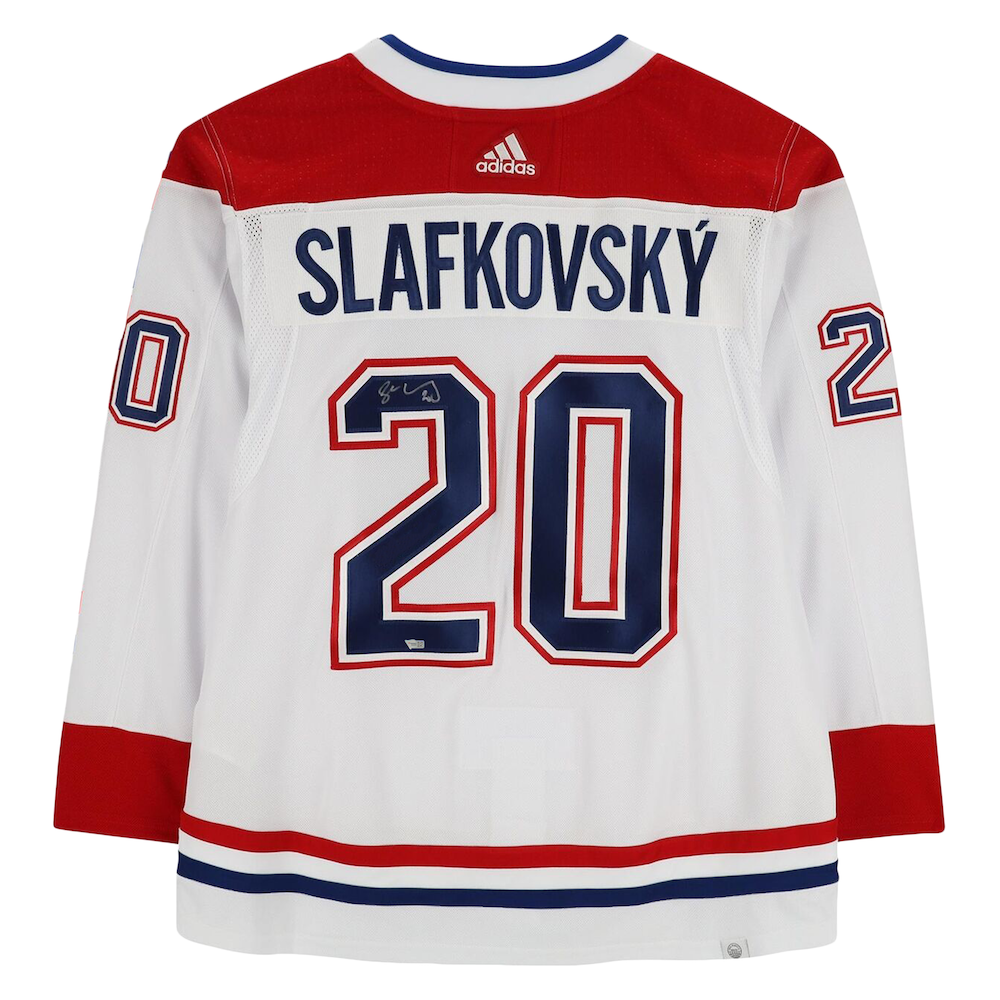 JURAJ SLAFKOVSKY Autographed Montreal Canadians Authentic White Adidas Jersey FANATICS