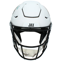 Travis Hunter Autographed Jacksonville Jaguars White 2024 Alternate Speedflex Authentic Helmet Beckett