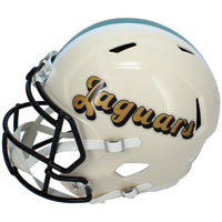Travis Hunter Autographed Jacksonville Jaguars RETRO Speed Full Size Helmet Beckett