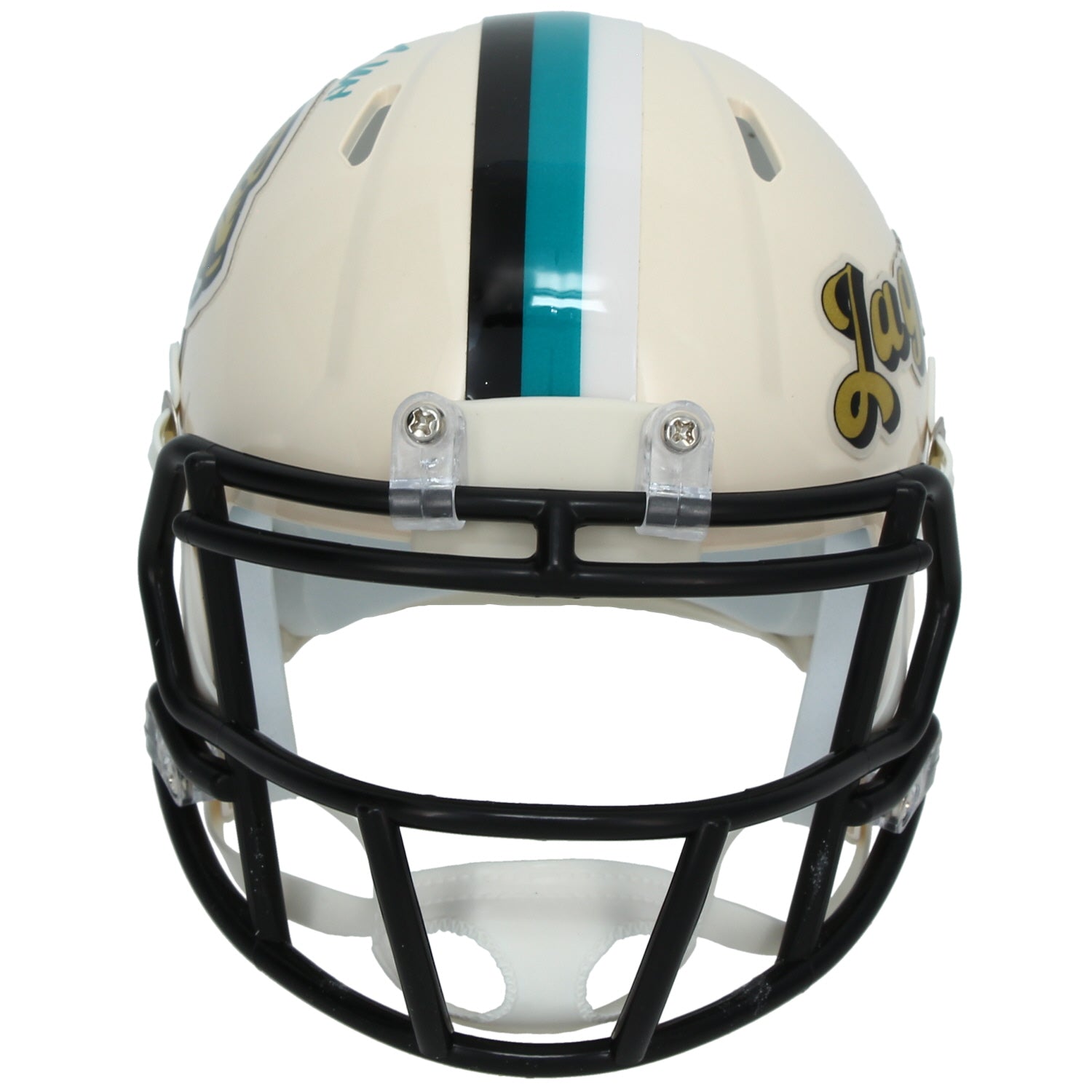 Travis Hunter Autographed Jacksonville Jaguars RETRO Speed Mini Helmet Beckett