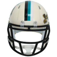 Travis Hunter Autographed Jacksonville Jaguars RETRO Speed Mini Helmet Beckett
