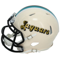 Travis Hunter Autographed Jacksonville Jaguars RETRO Speed Mini Helmet Beckett