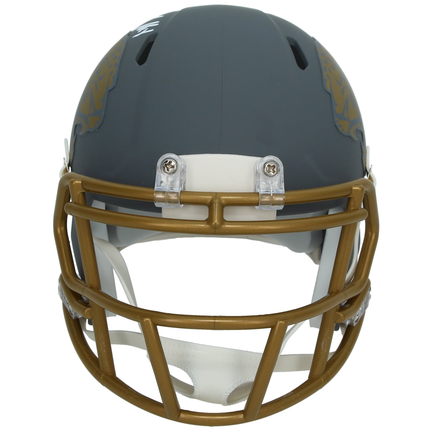 Travis Hunter Autographed Jacksonville Jaguars Slate Speed Mini Helmet Beckett