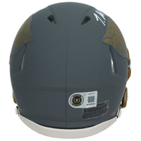 Travis Hunter Autographed Jacksonville Jaguars Slate Speed Mini Helmet Beckett