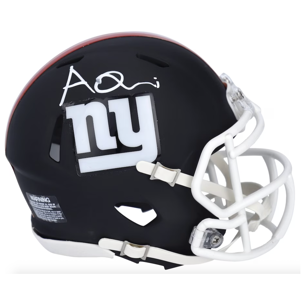 Azeez Olujari Autographed Giants Black Matte Speed Mini Helmet Fanatics