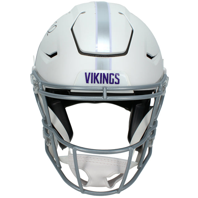 Randy Moss Autographed Minnesota Vikings White 2024 Alternate SpeedFlex Authentic Helmet Beckett