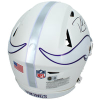 Randy Moss Autographed Minnesota Vikings White 2024 Alternate SpeedFlex Authentic Helmet Beckett