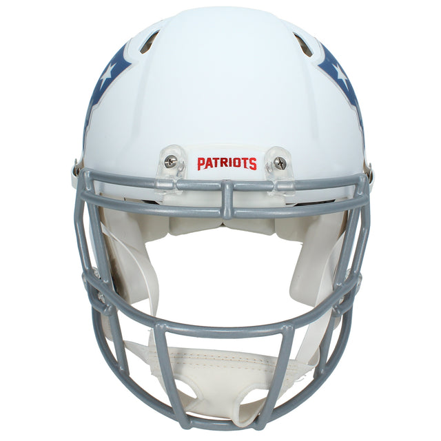 Randy Moss Autographed New England Patriots White 2025 Rivalries Speed Authentic Helmet Beckett