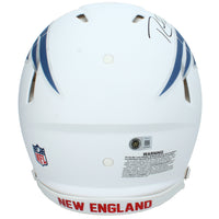 Randy Moss Autographed New England Patriots White 2025 Rivalries Speed Authentic Helmet Beckett