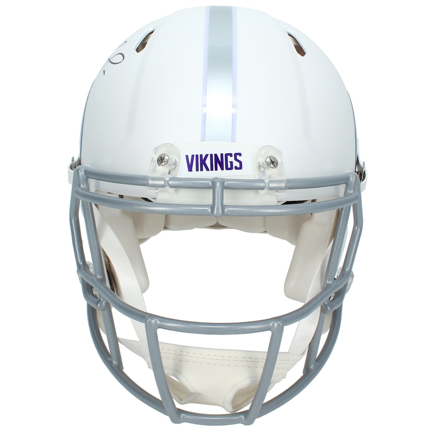 Randy Moss Autographed Minnesota Vikings White 2024 Alternate Speed Authentic Helmet Beckett